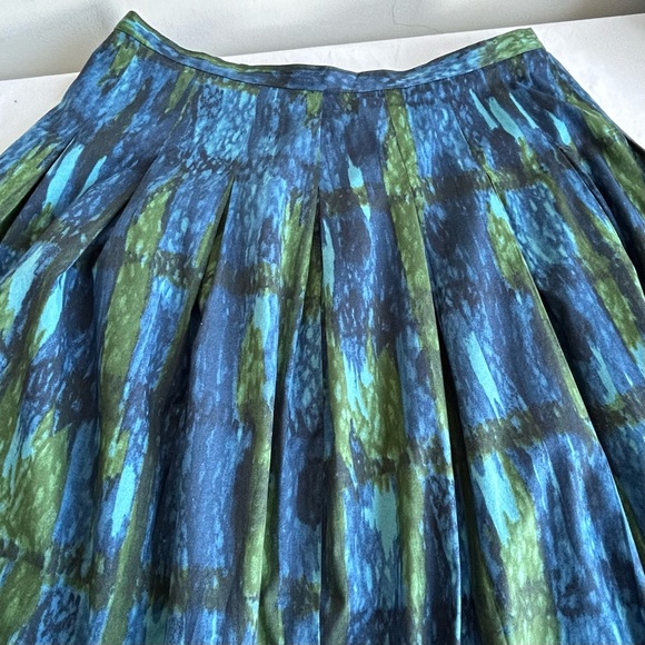 Talbots Petite Watercolor Fit and Flare A-Line Pleated Skirt - Picture 8 of 14